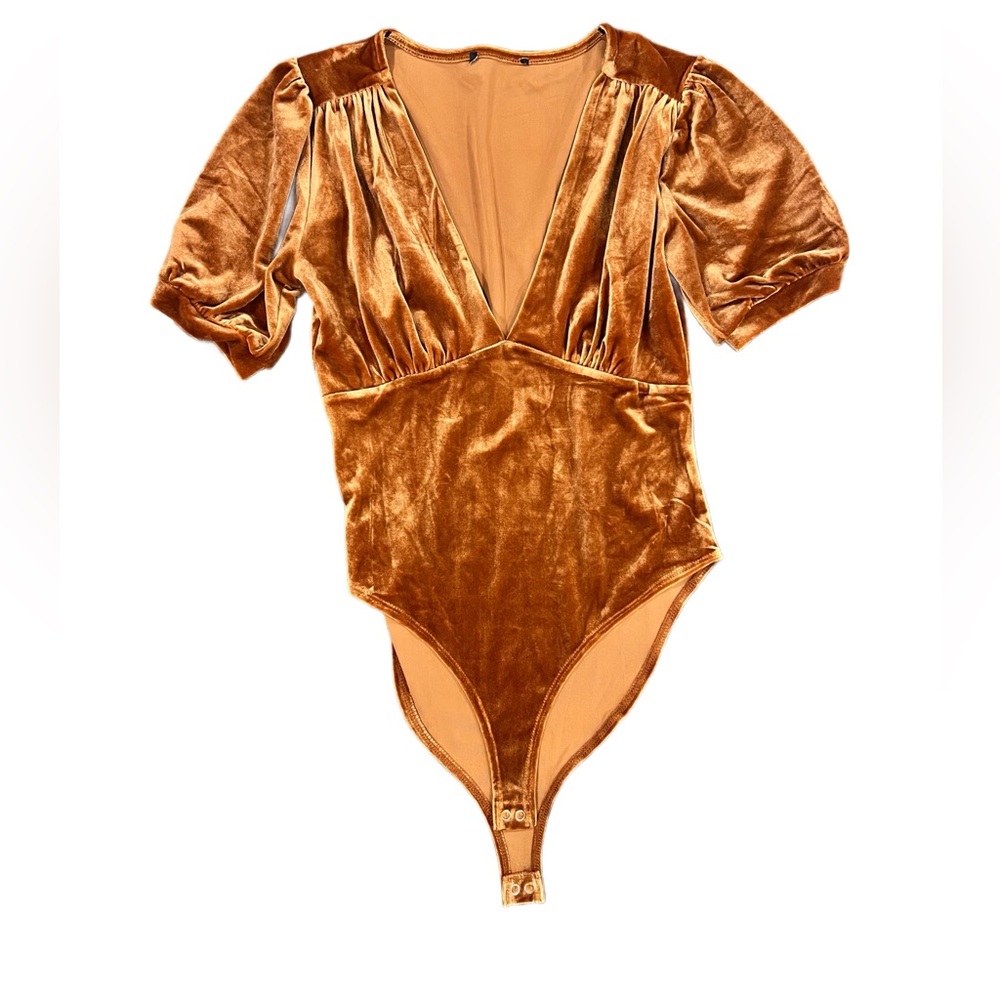 Forever 21 Gold Velvet Bodysuit